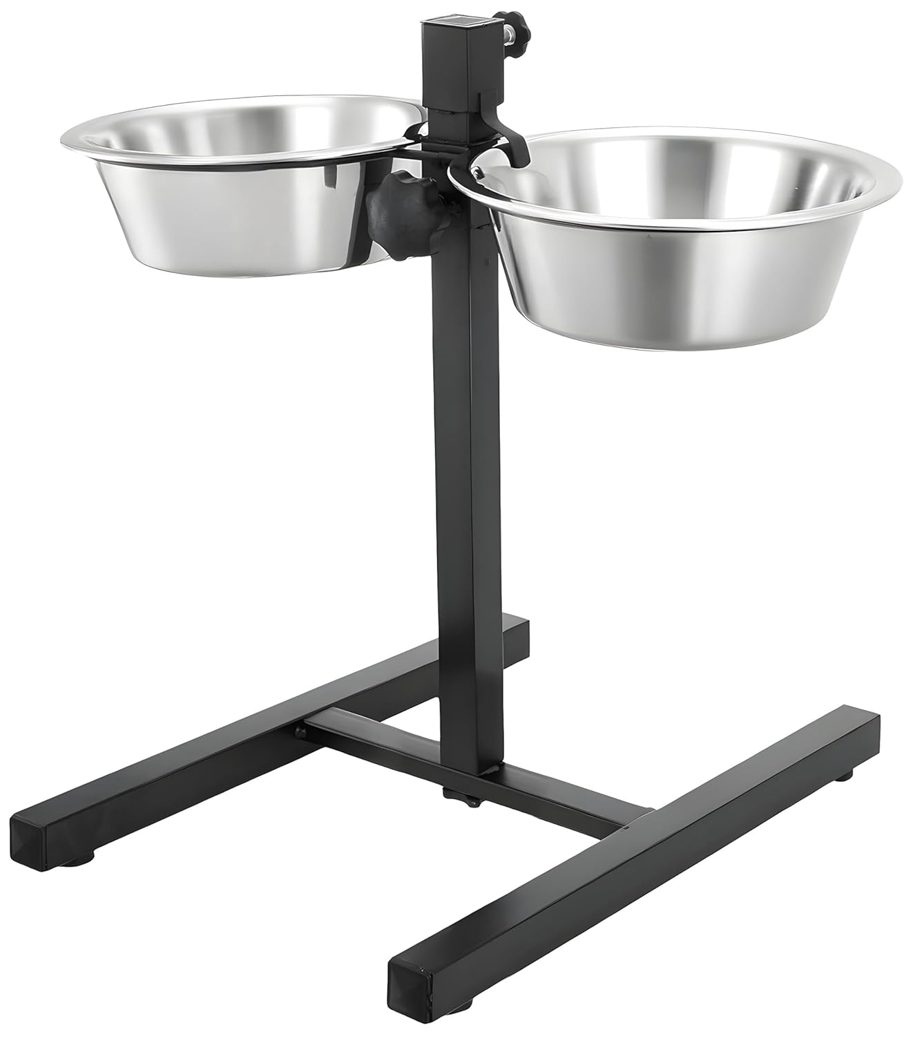 MidWest Homes for Pets Midwest Adjustable Elevated Pet Feeder Raised Dog Food Bowl,Water Bowls,Dog Feeding Station H-Base Double Bowl Stand Two Stainless...