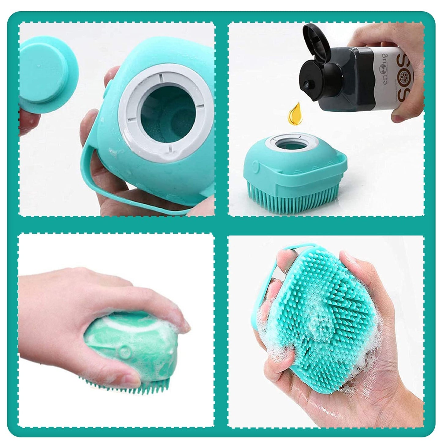 Agirav Tails Dog & Cat Bath Brush | Dog & Cat Shampoo Brush | Dog & Cat Scrubber for Bath | Dog Bath Brush Scrubber | Dog Shower/Washing Brush...