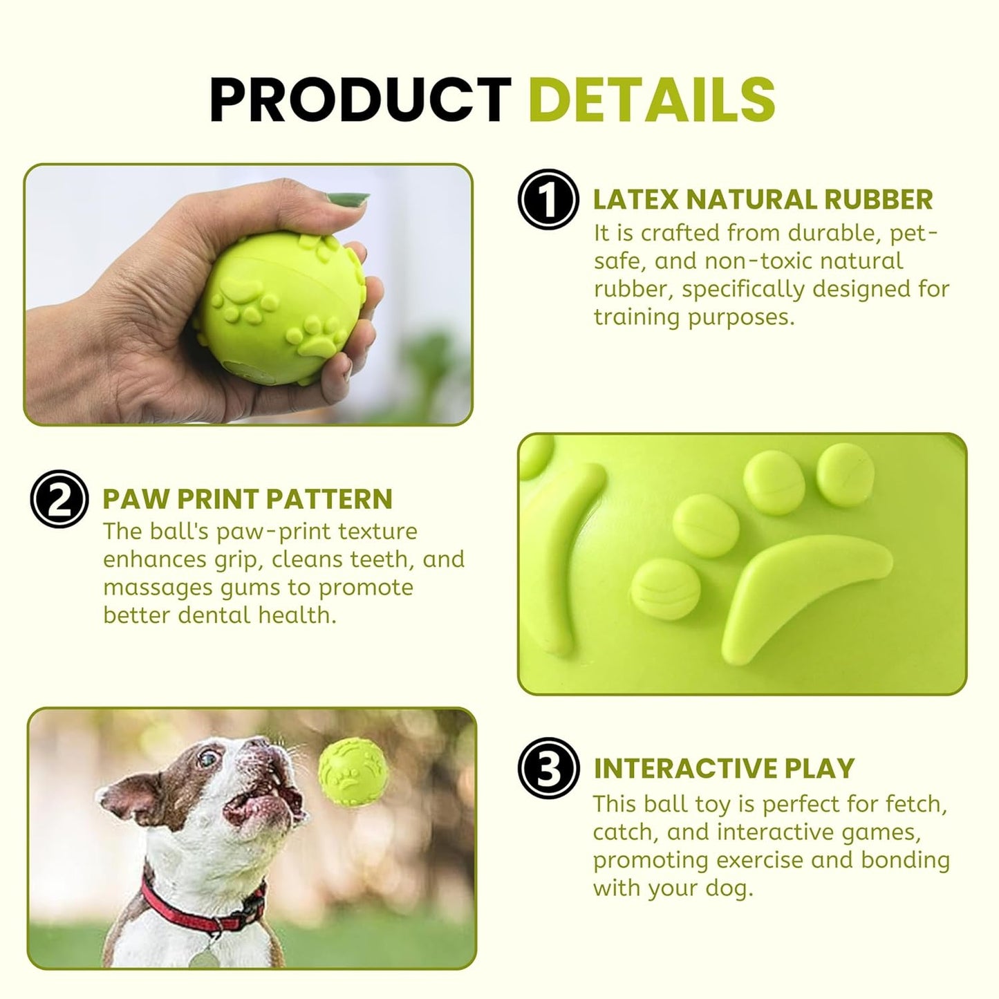 Foodie Puppies Latex Rubber Squeaky Dog Chew Ball Toy - (Claw Ball, Small) Durable and Safe Fetch Teething Dog Toy for Puppies and Small to Medium Dogs, Paw...