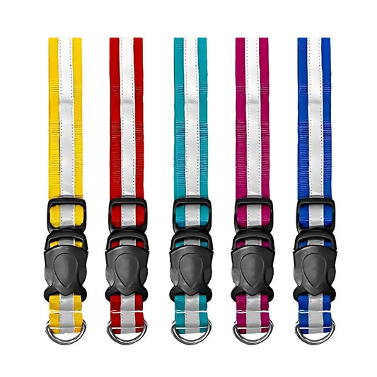 Chullbull Pet Products Reflective Collars (Mixed Colours) - Pack of 5, Dogs, Nylon, (Pack of 1)