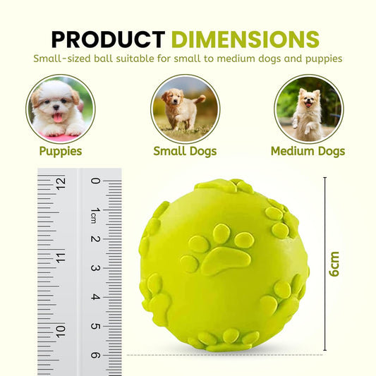 Foodie Puppies Latex Rubber Squeaky Dog Chew Ball Toy - (Claw Ball, Small) Durable and Safe Fetch Teething Dog Toy for Puppies and Small to Medium Dogs, Paw...